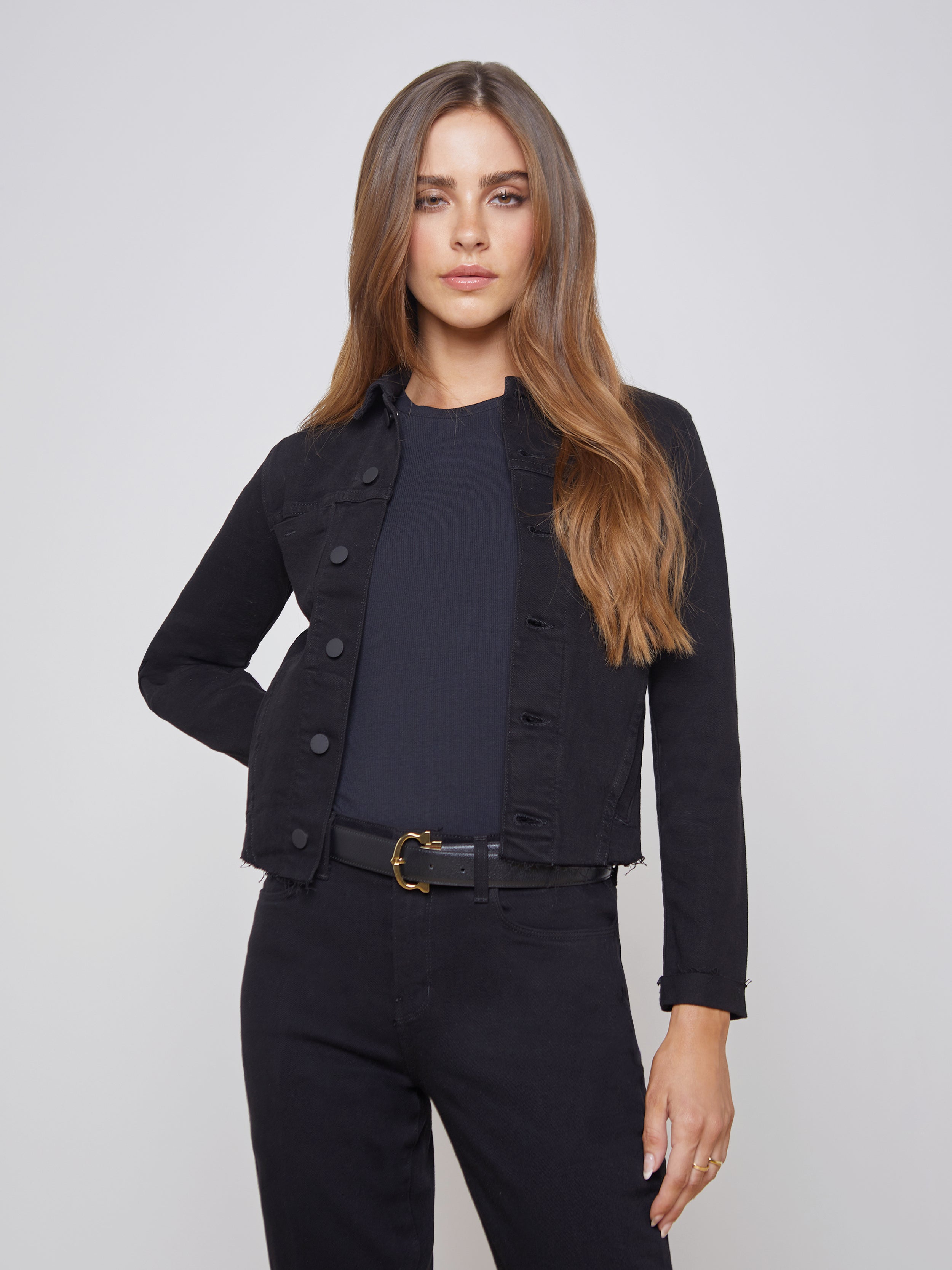 Woman Within Plus Size Stretch Denim Jacket Cropped Jean Jacket - 12 W,  Black at Amazon Women's Clothing store